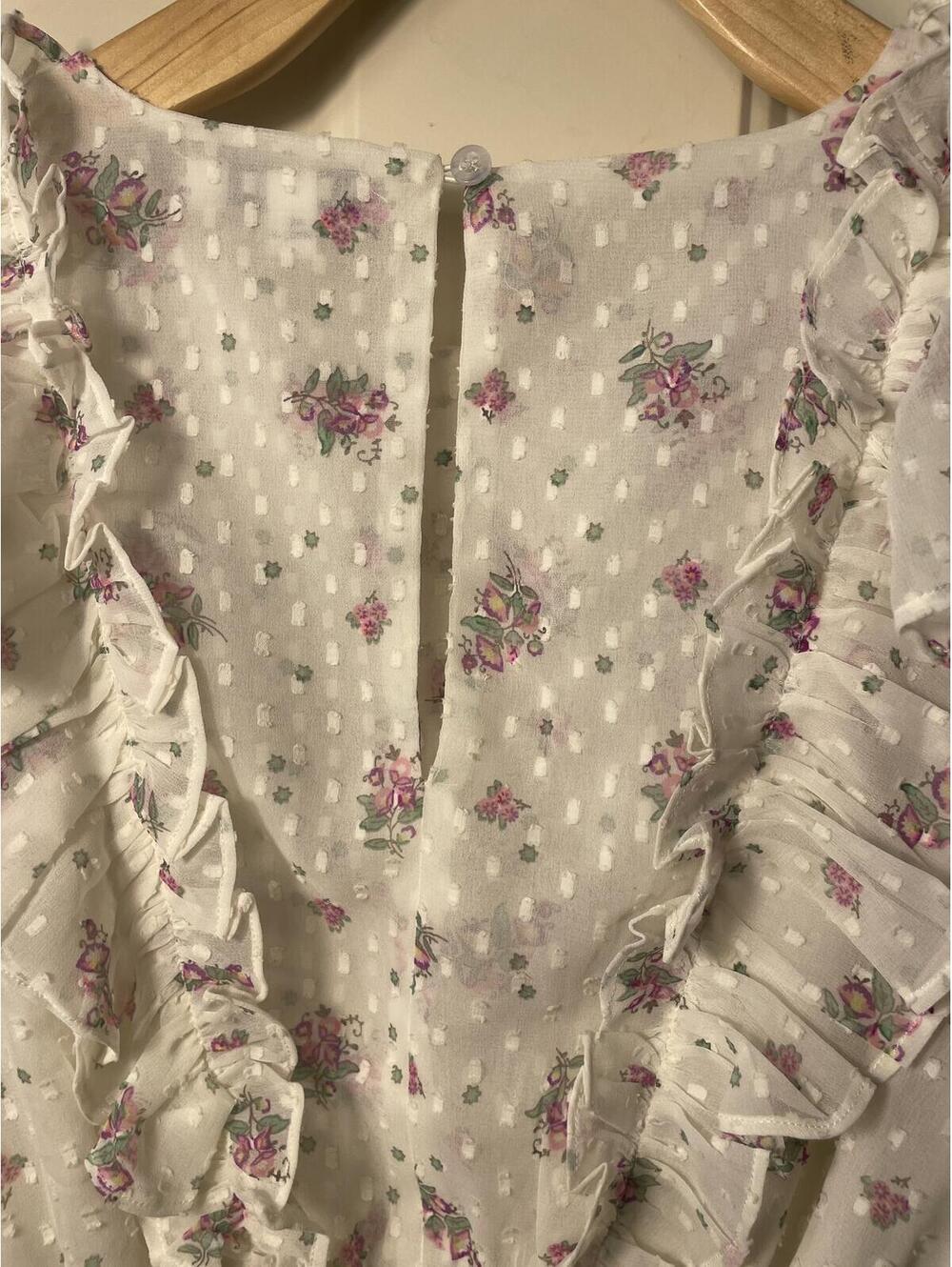 Walter Baker Blouse women's Small Floral Ruffle Bell Sleeve - Picture 7 of 9